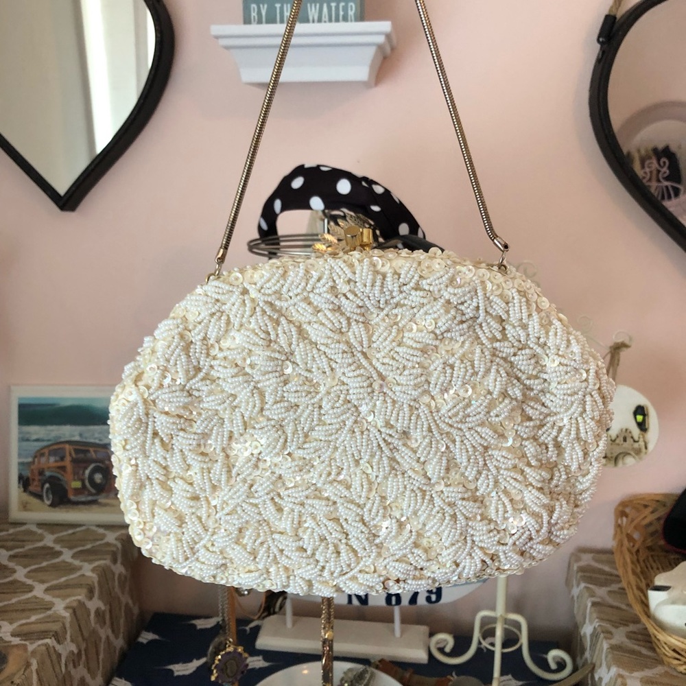 vintage Pearl Beaded Mini Bag